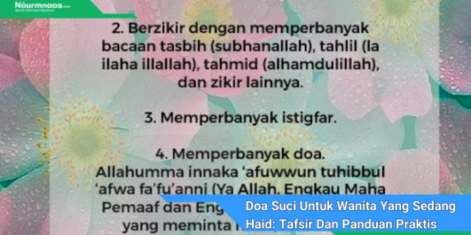 Doa Suci Untuk Wanita Yang Sedang Haid Tafsir Dan Panduan Praktis