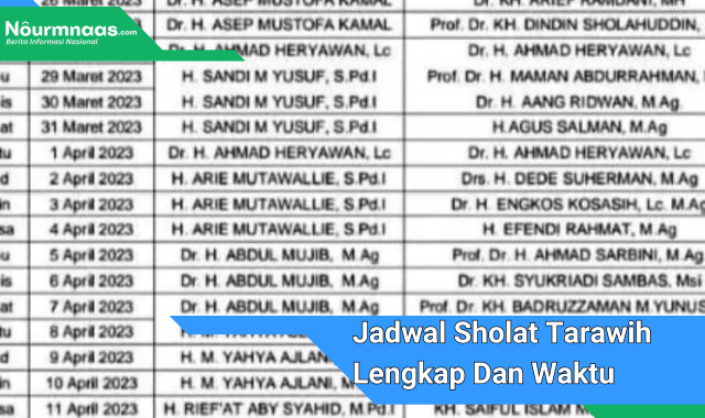 Jadwal Sholat Tarawih Lengkap Dan Waktu Terbaik Beribadah